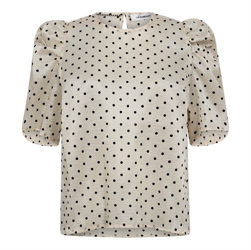 CO`COUTURE BLUSE, DILANCC DOT SS BLOUSE, POWDER