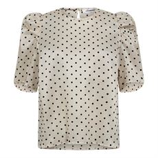 CO`COUTURE BLUSE, DILANCC DOT SS BLOUSE, POWDER