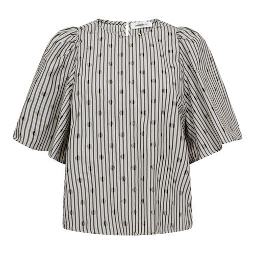 CO`COUTURE BLUSE, TRIXIECC DOT BLOUSE, LIGHT GREY