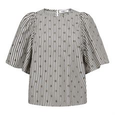 CO`COUTURE BLUSE, TRIXIECC DOT BLOUSE, LIGHT GREY