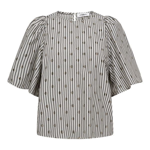 CO`COUTURE BLUSE, TRIXIECC DOT BLOUSE, LIGHT GREY