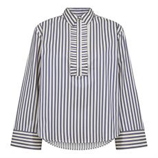 CO`COUTURE BLUSE, SAMSONCC TRIP FRILL SHIRT, NAVY