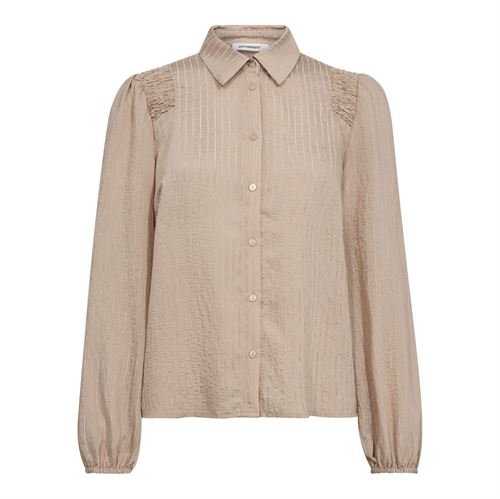 CO`COUTURE SKJORTE, VIOLACC SMOCK SHIRT, TAUPE