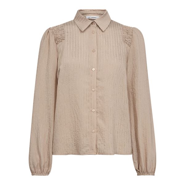 CO`COUTURE SKJORTE, VIOLACC SMOCK SHIRT, TAUPE