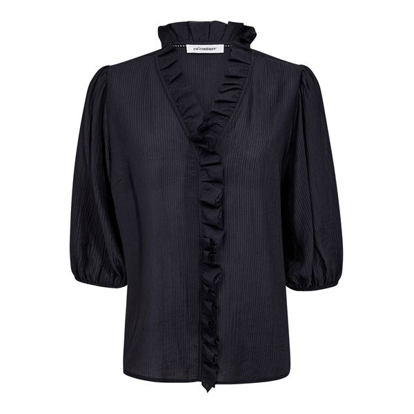 CO`COUTURE SKJORTE, ANIKACC FRILL SHIRT, NAVY