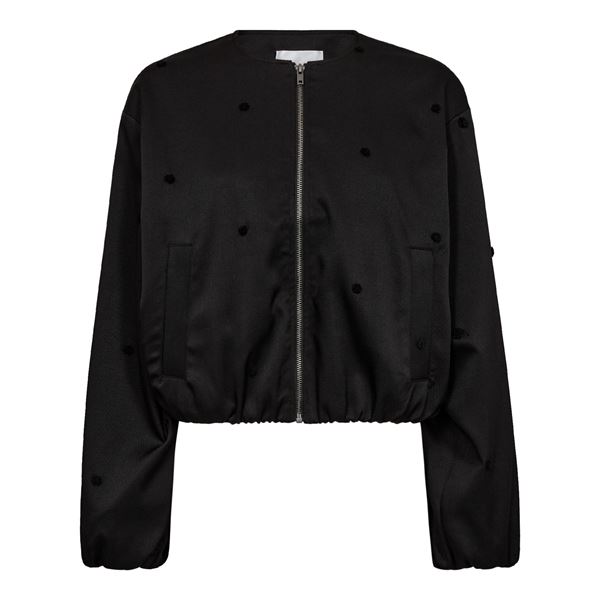 CO`COUTURE JAKKE, CLOVERCC DOT BALLOON JACKET, BLACK