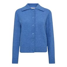CO`COUTURE CARDIGAN, BENALCC COLLAR CARDIGAN, BLUE