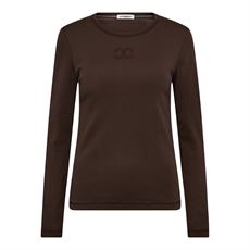 CO`COUTURE T-SHIRT, GRANNYCC EMBROIDERY LS TEE, BROWN