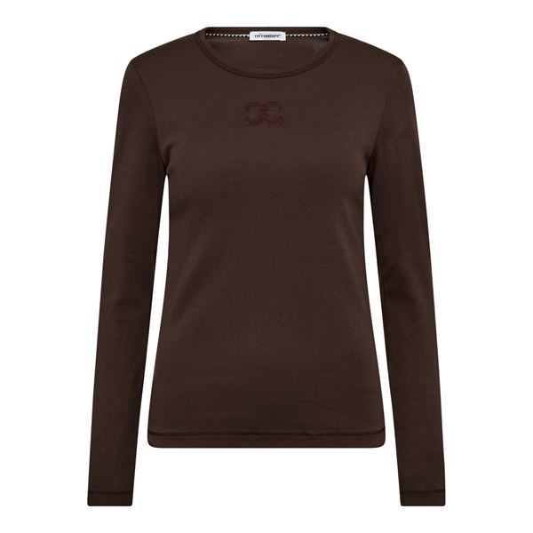 CO`COUTURE T-SHIRT, GRANNYCC EMBROIDERY LS TEE, BROWN