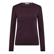 CO`COUTURE T-SHIRT, GRANNYCC EMBROIDERY LS TEE, PLUM