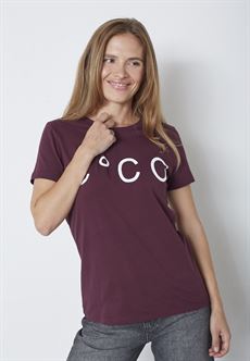 CO`COUTURE T-SHIRT, SIGNATURECC NEW TEE, WINERED