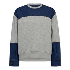 CO`COUTURE SWEATSHIRT, CANDIZCC DENIM MIX SWEAT, GREY MELANGE