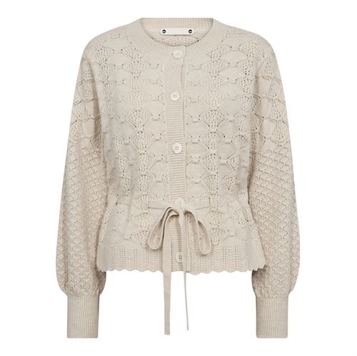 CO`COUTURE CARDIGAN, ROWCC POINTELLE TIE CARDIGAN, IVORY