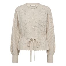 CO`COUTURE CARDIGAN, ROWCC POINTELLE TIE CARDIGAN, IVORY