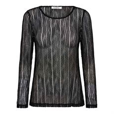 CO`COUTURE BLUSE, BARBCC O-NECK BLOUSE, BLACK