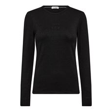 CO`COUTURE T-SHIRT, MANNYCC LUREX EMB L/S TEE, BLACK