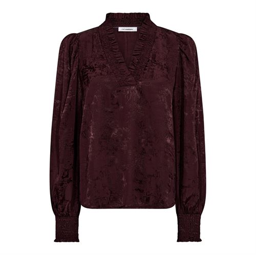 CO`COUTURE BLUSE, MIKOCC V-BLOUSE, PLUM
