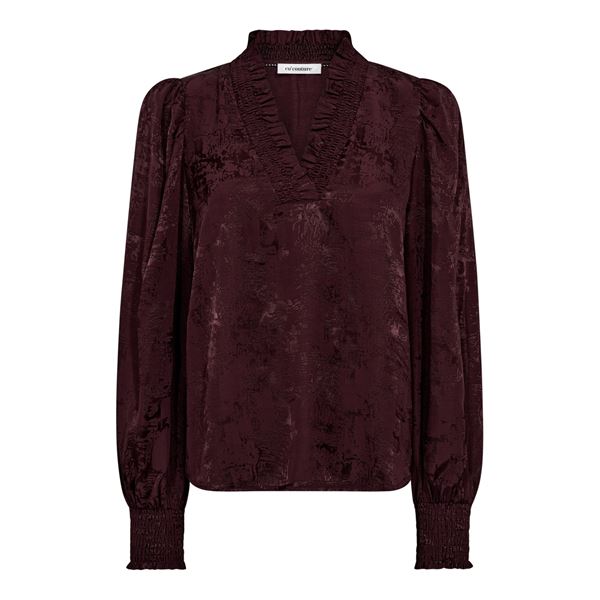 CO`COUTURE BLUSE, MIKOCC V-BLOUSE, PLUM