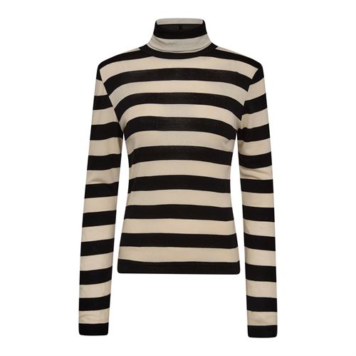 CO`COUTURE BLUSE, MASONCC STRIPE ROLLNECK BLOUSE, BONBLACK