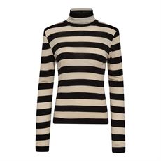 CO`COUTURE BLUSE, MASONCC STRIPE ROLLNECK BLOUSE, BONBLACK