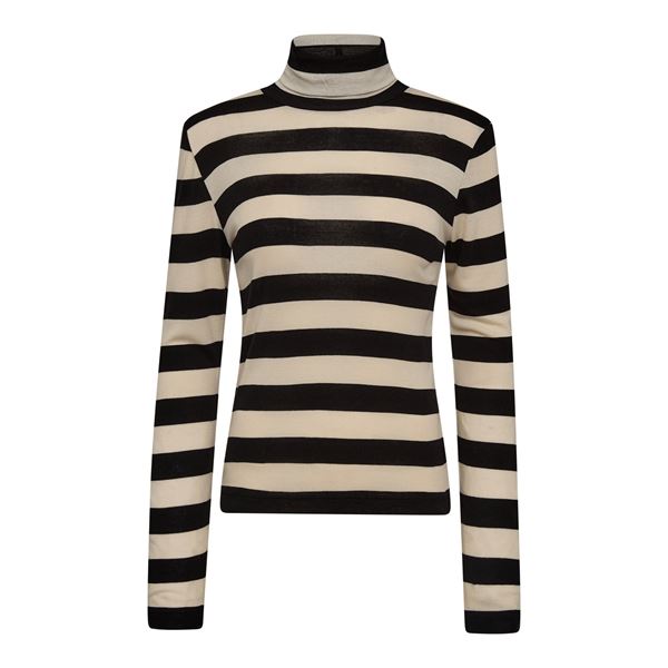 CO`COUTURE BLUSE, MASONCC STRIPE ROLLNECK BLOUSE, BONBLACK