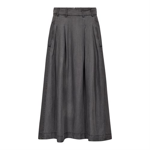 CO`COUTURE NEDERDEL, ANYACC DENIM PLEAT SKIRT, MID GREY