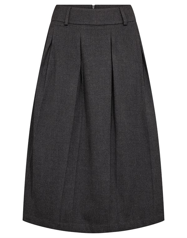 BRUUN & STENGADE NEDERDEL, BS ELKE REGULAR FIT SKIRT, DARK GREY