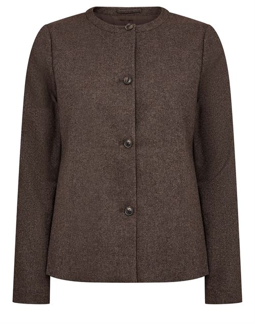 BRUUN & STENGADE BLAZER, BS HELMA SLIM FIT BLAZER, DARK BROWN