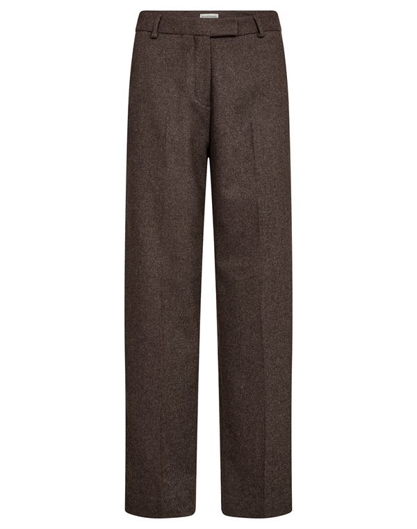 BRUUN & STENGADE BUKSER, BS HEIKE REGULAR FIT SUIT PANTS, DARK BROWN