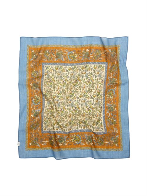 BECK SÖNDERGAARD TØRKLÆDE, TAPISFLORA COTTA SCARF, WINDWARD BLUE