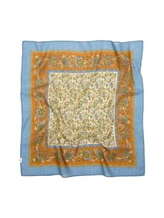 BECK SÖNDERGAARD TØRKLÆDE, TAPISFLORA COTTA SCARF, WINDWARD BLUE