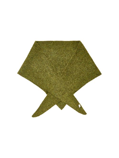 BECK SÖNDERGAARD TØRKLÆDE, ALPACA WOOL TRIANGLE SCARF, GOLDEN CYPRESS GREEN