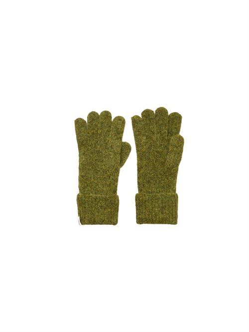 BECK SÖNDERGAARD STRIKHANDSKER, ALPACA-WOLL GLOVE, GOLDEN CYPRESS GREEN