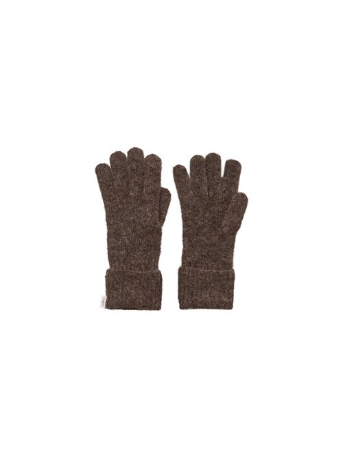 BECK SÖNDERGAARD STRIKHANDSKER, ALPACA-WOLL GLOVE, HOT FUDGE BROWN