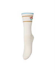 BECK SØNDERGAARD STRØMPER, SPORTY FLOTILE COTTA SOCK, BIRCH WHITE