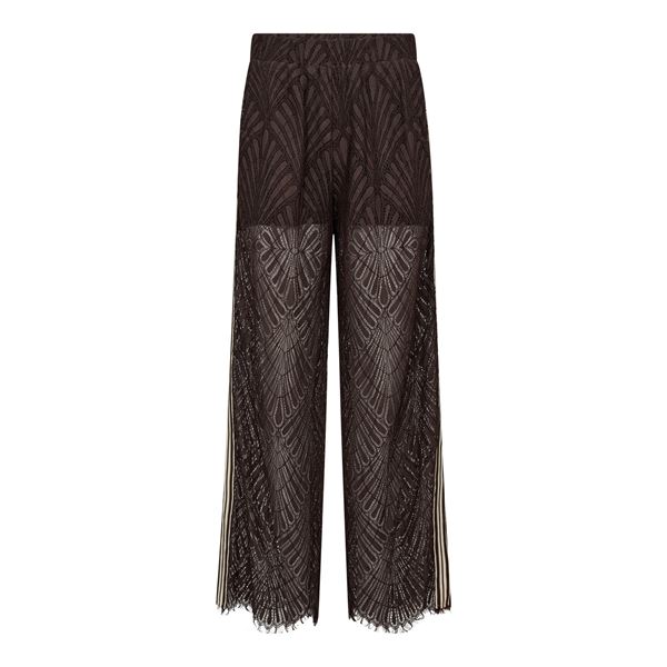 CO`COUTURE BUKSER, LETICC LACE PANEL PANT, DARK BROWN
