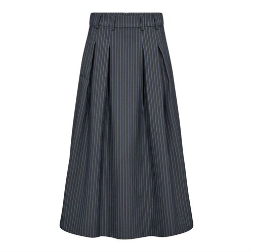 CO`COUTURE NEDERDEL, SALVIECC ANYA PLEAT NEDERDEL, DENIM BLUE