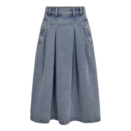 CO`COUTURE NEDERDEL, LOVACC ANYA PLEAT SKIRT, DENIM BLUE