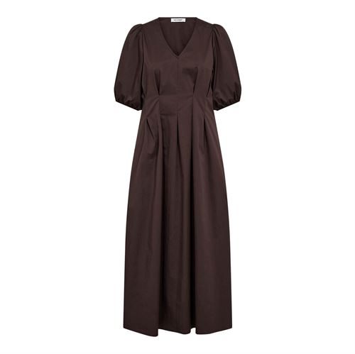 CO`COUTURE KJOLE, POPPYCC PLEAT DRESS, DARK BROWN