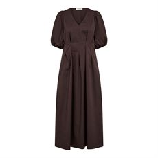 CO`COUTURE KJOLE, POPPYCC PLEAT DRESS, DARK BROWN