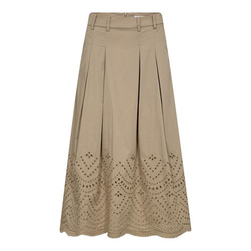 CO`COUTURE NEDERDEL, POPPYCC PLEAT SCALLOP SKIRT, MUSHROOM