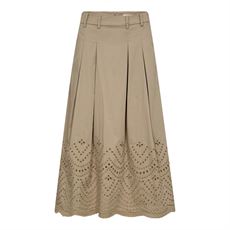 CO`COUTURE NEDERDEL, POPPYCC PLEAT SCALLOP SKIRT, MUSHROOM
