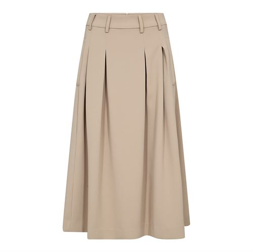 CO`COUTURE NEDERDEL, ANYACC MIDI PLEAT SKIRT, SAND