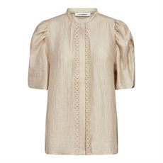 CO`COUTURE BLUSE, TASSYCC LACE SS PUFF SHIRT, BONE