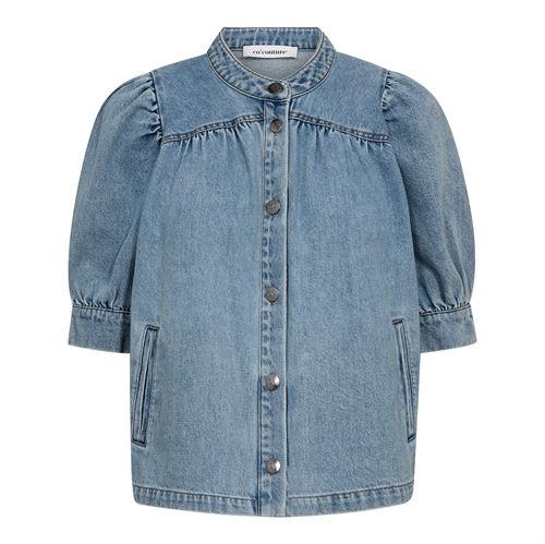 CO`COUTURE BLUSE, ASJACC DENIM BLOUSE, DENIM BLUE