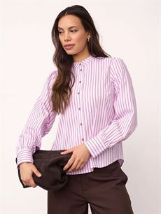 CO`COUTURE SKJORTE,  SIGRIDCC STRIPE SHIRT, ROSEBLOOM
