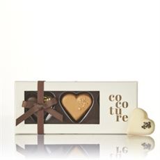 COCOTURE CHOKOLADEÆSKE, MARCIPANHJERTER MIX A PISTACIE, 54 GR