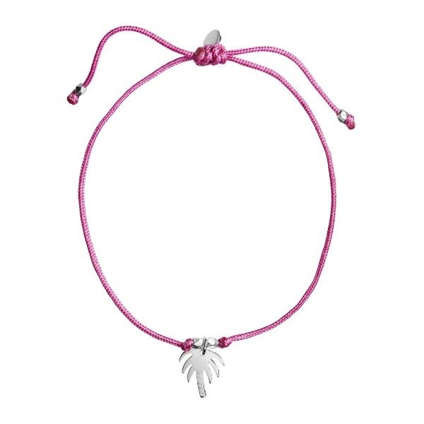 PETIT PALM BRACELET PINK RIBBON - SILVER, Stine A