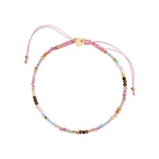 STINE A ARMBÅND, CANDYFLOSS RAINBOW MIX WITH LIGHT PINK RIBBON