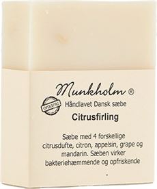 MUNKHOLM HÅNDLAVET SÆBE, CITRUSFIRLING SÆBE, 100 GR